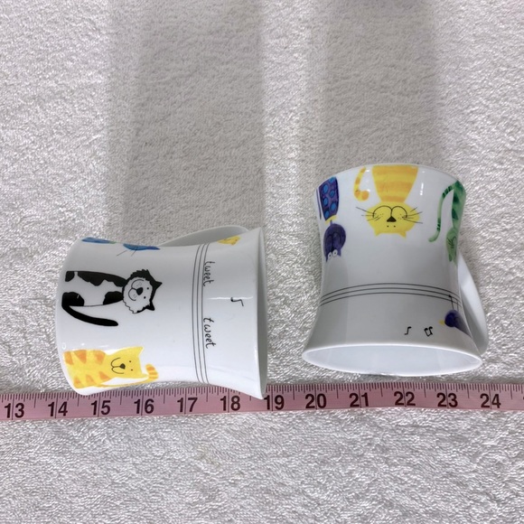 Stokes Gourmet Cat Kitty Bird Music Mugs x2 - Picture 2 of 10